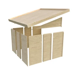 Karibu Blockbohlenhaus Bomlitz 2 terragrau