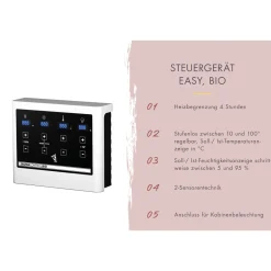 Saunahaus- Set „Mikka“ terragrau mit Ofen 9 kW Bio ext. Steuerung*Karibu New