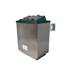 Karibu Saunahaus- Set „Mikka“ terragrau mit Ofen 9 kW ext. Steuerung