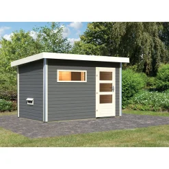 Saunahaus Skrollan 1 terragrau^Karibu Discount