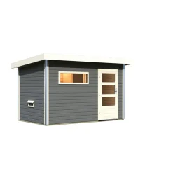 Saunahaus Skrollan 1 terragrau^Karibu Discount