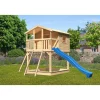 Stelzenhaus Benjamin natur inkl Rutsche blau und Netzrampe^Karibu Hot