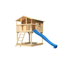 Stelzenhaus Benjamin naturbelassen inkl Rutsche blau*Karibu Best