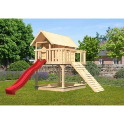 Fidel inklusive Rampe naturbelassen Rutsche rot^Karibu