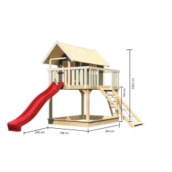 Fidel inklusive Rampe terragrau Rutsche rot^Karibu New