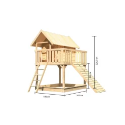 Karibu Fidel und Holzrampe naturbelassen ohne Rutsche