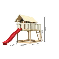 Fidel und Rutsche terragrau Rutsche rot^Karibu Online