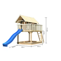 Fidel und Rutsche terragrau Rutsche blau*Karibu Discount