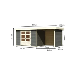 Gartenhaus Askola 4 mit Schleppdach terragrau*Karibu Best