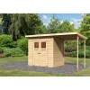 Gartenhaus Merseburg 3 Set mit Anbaudach 212 x 154 x 220 cm*Karibu Hot