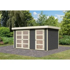 Karibu Gartenhaus Muehlentrup terragrau