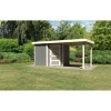 Karibu Gartenhaus Schwandorf 3/5 mit Anbaudach 220 cm 242 x 246 x 218 cm grau
