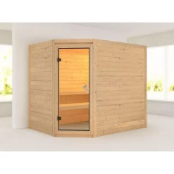 Massivholzsauna Tanami 40 mm ohne Ofen ohne Kranz^Karibu