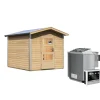 Saunahaus Bosse 1 38 mm 9 kW Bio Ofen externe Strg moderne Tür^Karibu Sale