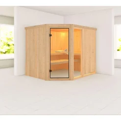 Karibu Systemsauna Fiona 3 68 mm ohne Ofen ohne Dachkranz