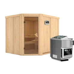 Systemsauna Malin 68 mm 9 kW Ofen Bio externe Strg ohne Dachkranz*Karibu Online