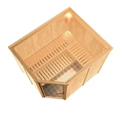 Systemsauna Malin 68 mm 9 kW Ofen Bio externe Strg ohne Dachkranz*Karibu Online