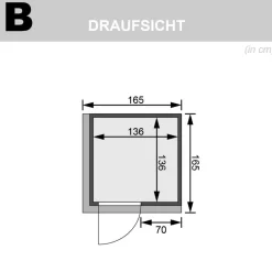 Karibu Systemsauna Minja 68 mm ohne Ofen mit Kranz