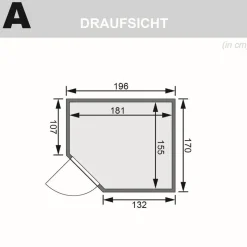 Systemsauna Siirin 68 mm ohne Ofen ohne Kranz*Karibu Clearance