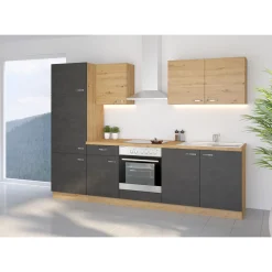 Küchenzeile Alina Eiche Artisan Matera anthrazit 270 cm