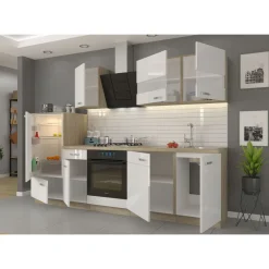 Küchenzeile Bettina hochglanz weiß 270 cm^ New