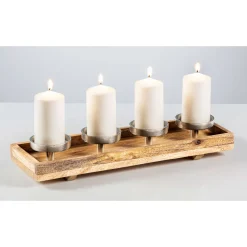 Kerzenhalter 47 x 8 x 15 cm vernickelt* Outlet