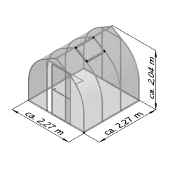 KGT Gewächshaus Rhodo III 5,15m² silber