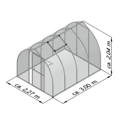 Gewächshaus Rhodo IV 6,8 m² silber^KGT Online