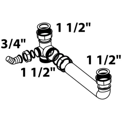 Doppelspülen-Ablaufverbindung ECO-SAVE KS 1 1/2" x Durchmesser 40 mm^Kirchhoff Best