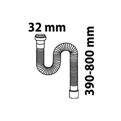Flex-Anschlussschlauch ECO-SAVE KS grau 1 1/4" x Durchmesser 32 mm 34-80 cm^Kirchhoff Discount