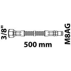 Flex-Anschlussschlauch schwarz matt 3/8" IGxM8AG 500 mm lang*Kirchhoff Discount