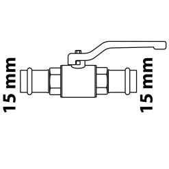 Kirchhoff MS Kugelhahn 15 x 15 mm mit CU-Pressanschluss
