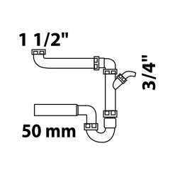 Kirchhoff Raumspar-Spültisch-Röhrensiphon ECO-SAVE KS 1 1/2" IG x Durchmesser 50 mm