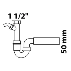Kirchhoff RE Spültisch-Röhrensiphon ECO-SAVE KS 1 1/2" IG x Durchmesser 50 mm