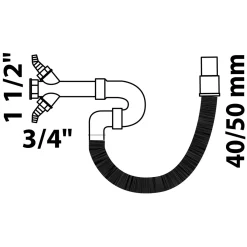 RE-Spülensiphon ECO-SAVE KS 1 1/2" IG x DN 40/50 mm*Kirchhoff