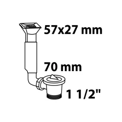 Spülen Ab- und Überlaufventil ECO-SAVE KS 1 1/2" AG x Durchmesser 70 mm*Kirchhoff Clearance