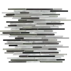 Kombimosaik Cosmos Steel Black/Grey/Alu Stäbchen 30 x 40,8 x 0,8 cm