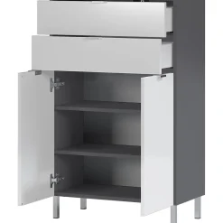 Kommode Maureen 2 Schubkästen 60 x 97 x 34 cm graphit/weiß* Online