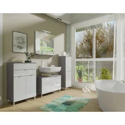 Kommode Maureen 2 Schubkästen 60 x 97 x 34 cm graphit/weiß* Online