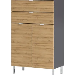 Kommode Maureen mit 2 Schubkästen 60 x 97 x 34 cm graphit/Grandson-Eiche-Nachbildung