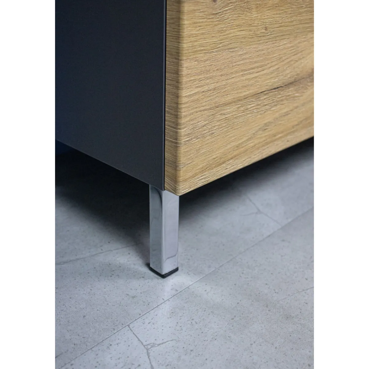 Kommode Maureen mit 2 Schubkästen 60 x 97 x 34 cm graphit/Grandson-Eiche-Nachbildung