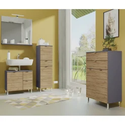 Kommode Maureen mit 2 Schubkästen 60 x 97 x 34 cm graphit/Grandson-Eiche-Nachbildung