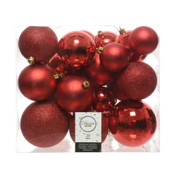 Kugelmix 6/8/10 cm bruchfest glänzend/ matt rot