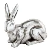Kunstgewerbe Gehlmann Fiberglas-Hase silber 41,5 x 21,5 x 31 cm