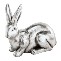 Kunstgewerbe Gehlmann Fiberglas-Hase silber 41,5 x 21,5 x 31 cm