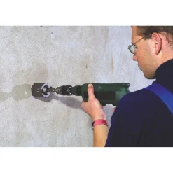 Hohlbohrkrone mit Schaft und Zentrierbohrer SDS Plus Durchmesser 66 mm^kwb New