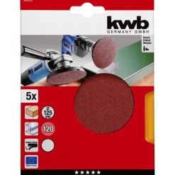 Schleifscheiben Quick-Stick Holz und Metall Durchmesser 125 mm K120^kwb Clearance