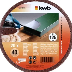 kwb Schleifscheiben Quick-Stick Holz und Metall Durchmesser 125 mm K40