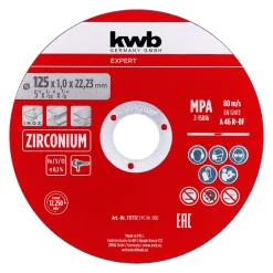 kwb Expert Inox-Gewebetrennscheiben-Set für Metall gerade, extradünn 10-tlg. Ø 125 x 1 mm