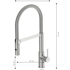 Küchenarmatur ALUNA mit Pendelbrause chrom*LENZ New